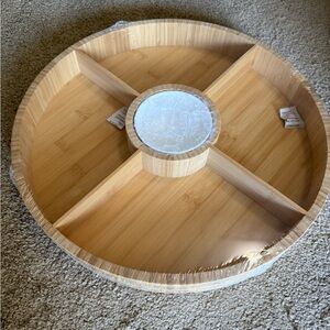 Round Bamboo Serving Tray NEW